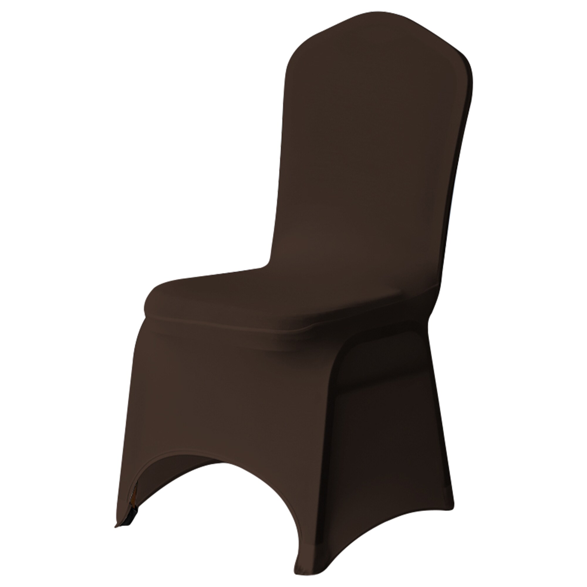 Neel Blue Spandex Arched Front Chair Covers Stretch Fabric Removable Washable Slipcovers in Chocolate