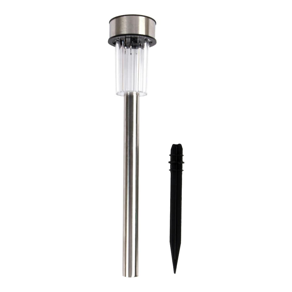 image 1 of Kingavon Stainless Steel Solar Pathway Lights - Silver - Pack of 5 Grey