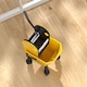 image 4 of HOMCOM Mop Bucket with Wringer Set on Wheels for Floor Cleaning, 26 Litre Down Press Wringer with Handle and Mop, Yellow