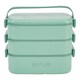 image 1 of Living and Home Stackable Bento Lunch Box with Handle 2 Layer, Green, 2700ml | Green