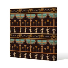 Orange & Black Hieroglyphs (Canvas Print) 61 x 61 x 4cm