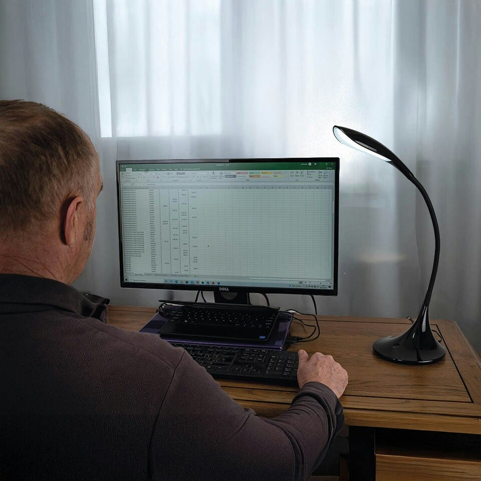 image 1 of Lifemax Daylight LED Desk Light for Reading, Crafting & Hobby Work Silver
