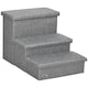 image 1 of PawHut 3 Step Dog Steps with Storage Boxes, Cat Stairs for Bed Sofa, Light Grey