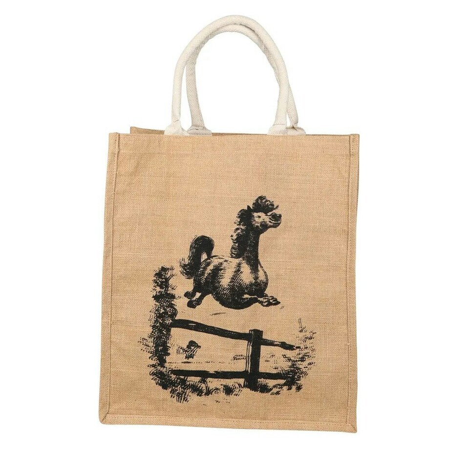 image 1 of Hy Thelwell Collection Hessian Bottle Bag - Natural - One Size Cream