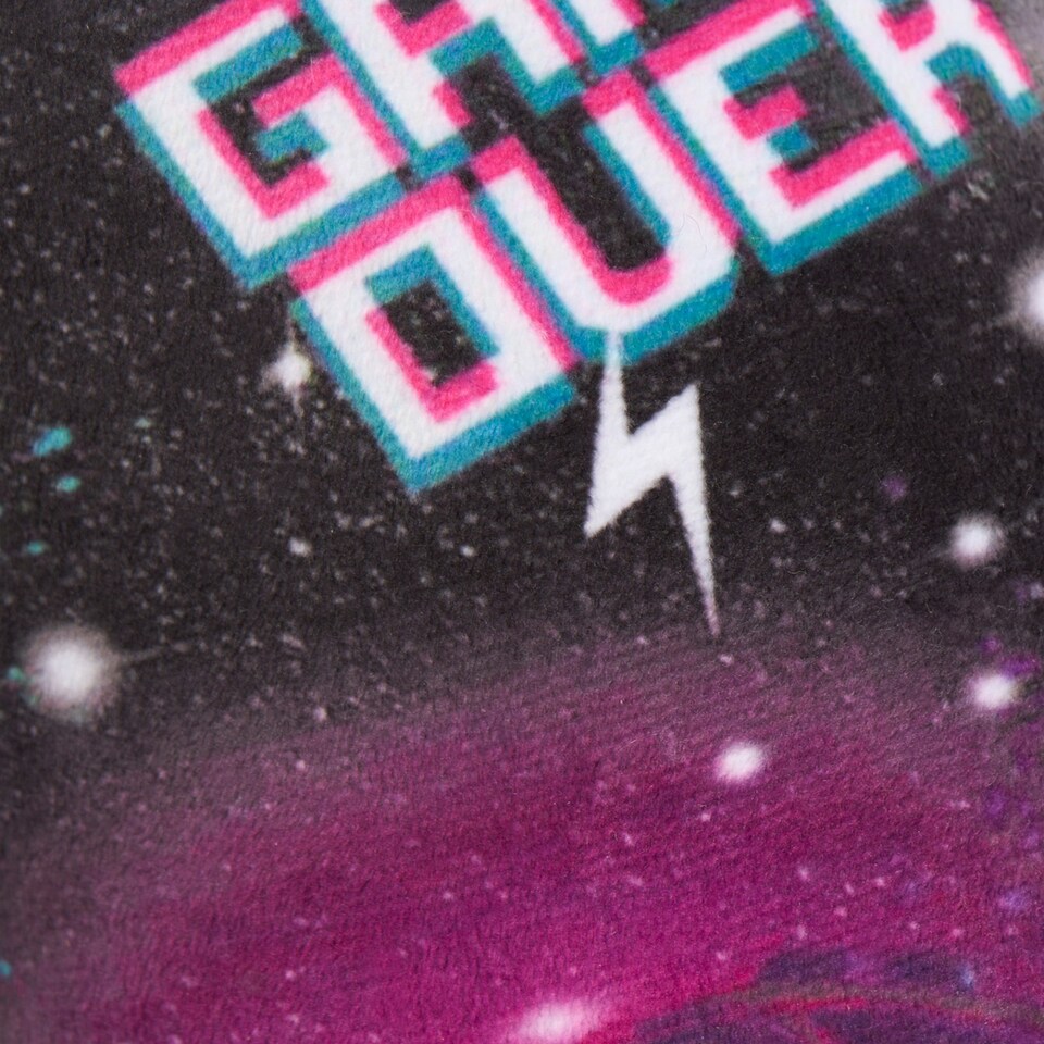 image 1 of OHS Soft Plush Gaming Print U-Shaped Comfort Support Travel Neck Pillow, Purple