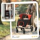 image 7 of PawHut Foldable Dog Carriage w/ Universal Wheels, Shock Absorber, Red