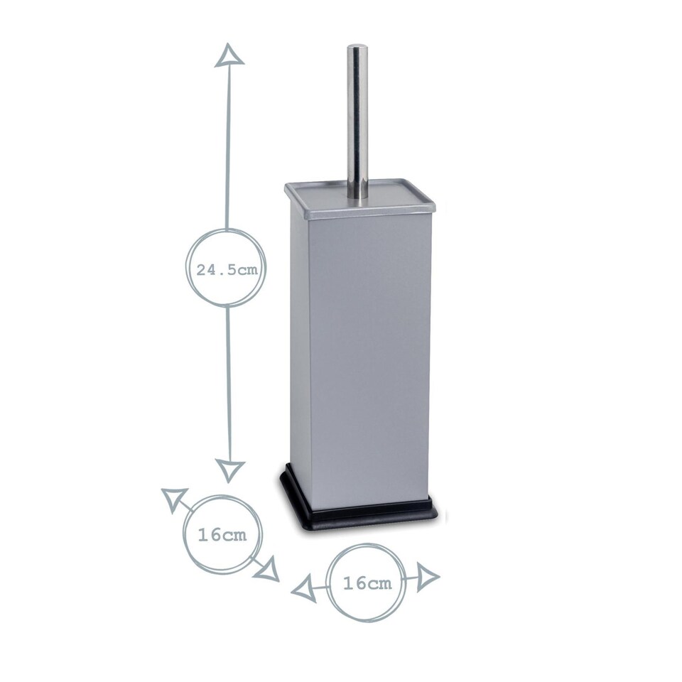 image 1 of Harbour Housewares Square Toilet Brush - Matt Grey | Grey | Grey