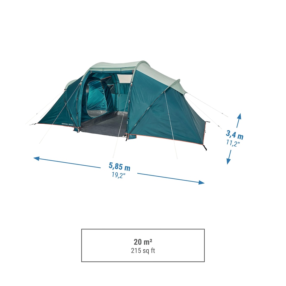 image 1 of Decathlon 4-person, 2-bedroom camping tent, Arpenaz 4.2