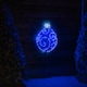image 8 of 78cm Metal Hanging Christmas Bauble with 245 Static & Twinkling LEDs in Blue & White