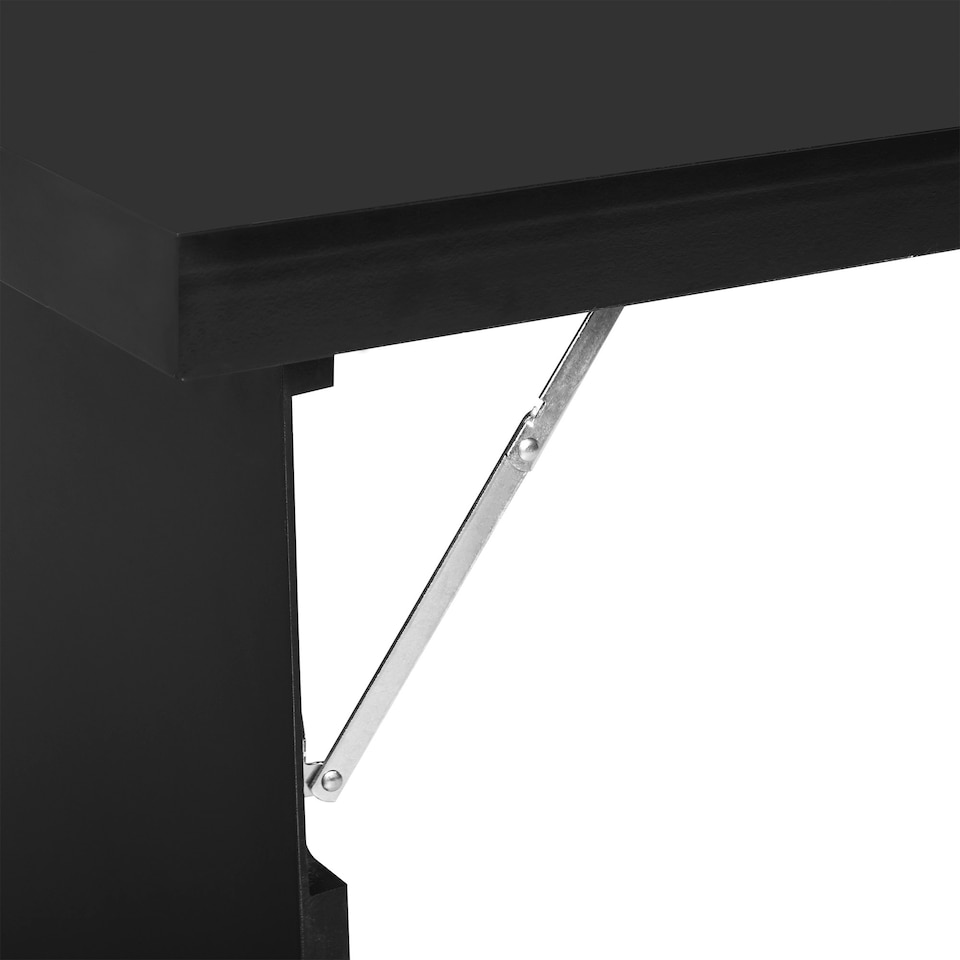 image 1 of HOMCOM Multi-Functional Folding Wall-Mounted Drop-Leaf Table w/Chalkboard Shelf