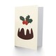 image 2 of Cake Pudding Holly Icing Modern Graphic Xmas Art Blank Christmas Card