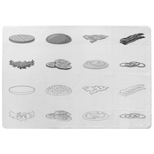 burger and sandwich icon (Rug) Grey | XL