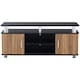image 1 of HOMCOM TV Cabinet Unit for TVs up to 50'' with Storage Shelf and Cupboards, Living Room Entertainment Center Media Console, Black and Walnut