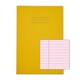 image 1 of Pack of 10 Rhino A4 48 Page Yellow with Pink Tinted Paper 8mm Lined with Margin Exercise Books