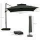 image 7 of Outsunny 360° Cantilever Parasol Roma Umbrella w/ Base Weights, Dark Grey