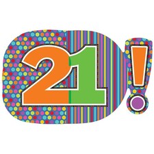 Age 21 Dots & Stripes Helium Foil Giant Balloon 74cm / 29 in