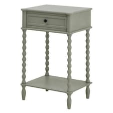 The Camden Collection One Drawer Side Table - Wood - L38 x W50 x H75 cm - Grey Grey