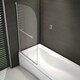 image 4 of 800x1400mm 180 Pivot Shower Bath Screen Tempered Glass Door Panel  With Towel Rail Chrome