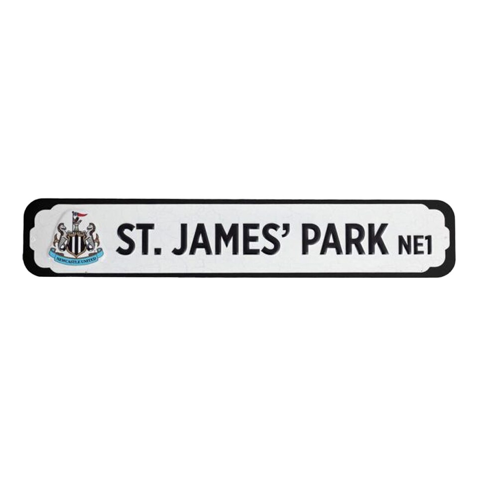 image 1 of Newcastle United FC Deluxe Metal Stadium Sign | White | White/Black | 1