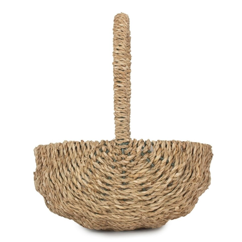 image 1 of Oval Seagrass Flower Basket Brown | Brown | One Size