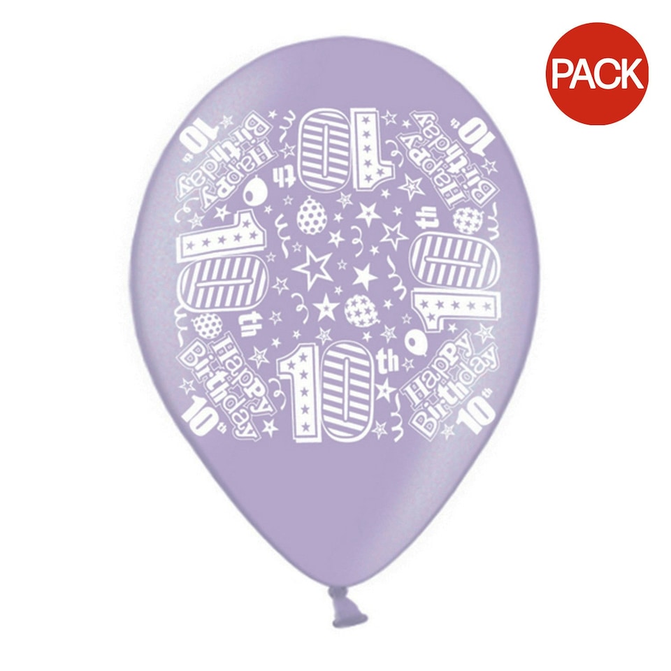 Simon Elvin 10 Inch Latex Balloons (Pack Of 10) - Multicoloured - 18th Birthday
