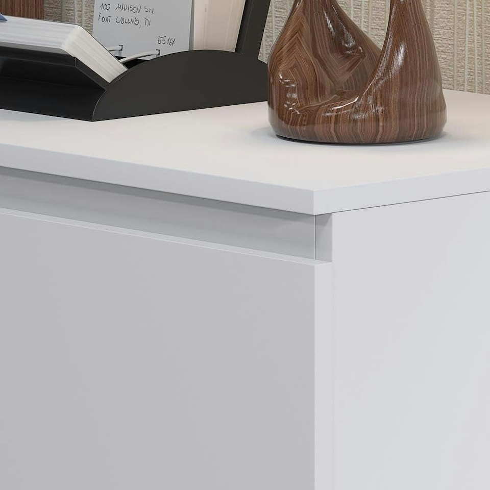 image 1 of FWStyle Carlton 3 Drawer Chest Of Drawers - Matt White