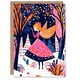 image 1 of Greeting Card Winter Wonderland Fairy Princess Vibrant Folk Art For Child Kids Xmas Christmas Card