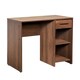 image 1 of Adore Walnut Effect Study Desk with Drawer & Shelves Brown