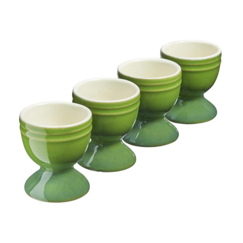image 1 of Cooks Professional 4 Piece Egg Cup Set - Dishwasher Safe Stoneware | Green | Green | 4
