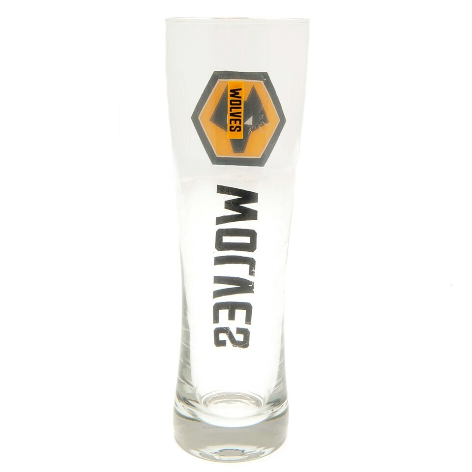 image 1 of Wolverhampton Wanderers FC Tall Beer Glass - Clear - One Size