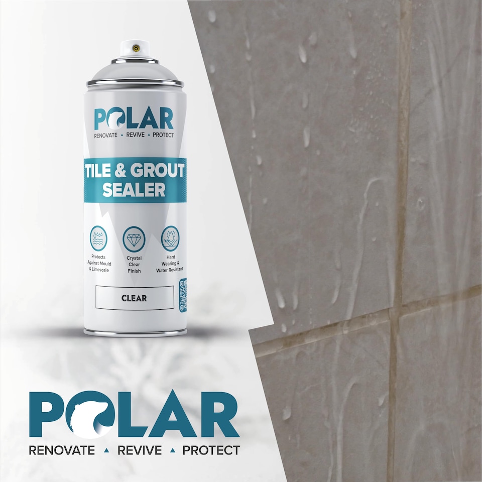 image 1 of Polar Tile & Grout Sealer Spray Waterproof Finish | Clear | Clear | 400 ml | 1