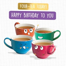 Four-Tea Today - Funny 40th Birthday Card