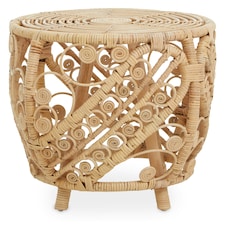 Interiors by Premier Chic Design Large Natural Rattan Table, Versatile Coffee Table, Light Weight Cocktail Table, Side Table