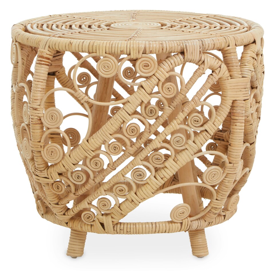 image 1 of Interiors by Premier Chic Design Large Natural Rattan Table, Versatile Coffee Table, Light Weight Cocktail Table, Side Table
