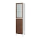 image 1 of Teamson Home Tyler Modern Wooden Linen Tower Tall Storage Cabinet with Two Doors, Walnut/White