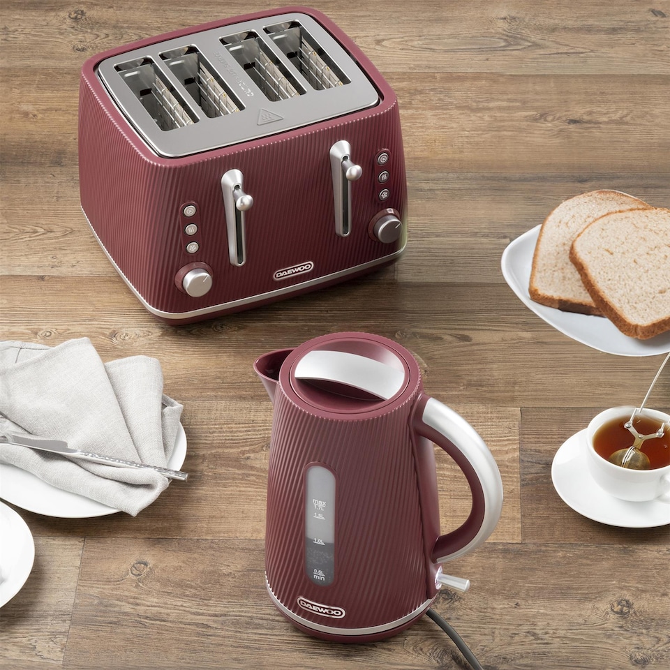 image 1 of Daewoo Cascade Matching Kettle and 4 Slice Toaster Set 1.7L 3KW