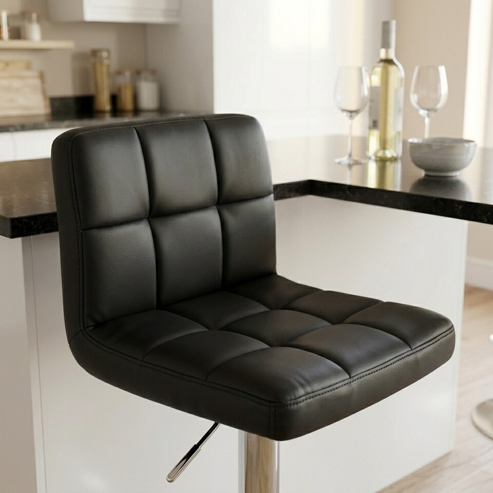 image 1 of Allegro Breakfast Bar Stool, Height Adjustable Swivel Gas Lift, Kitchen Bar & Home Barstool