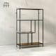 image 7 of HOMCOM Industrial Bookshelf Bookcase w/ Open Shelves for Study Brown
