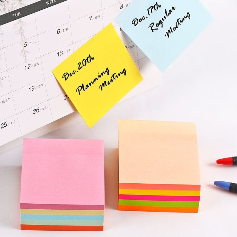 image 1 of 400 Sheets Pastel Colour Sticky Notes Memo Block 75x75mm | Multi