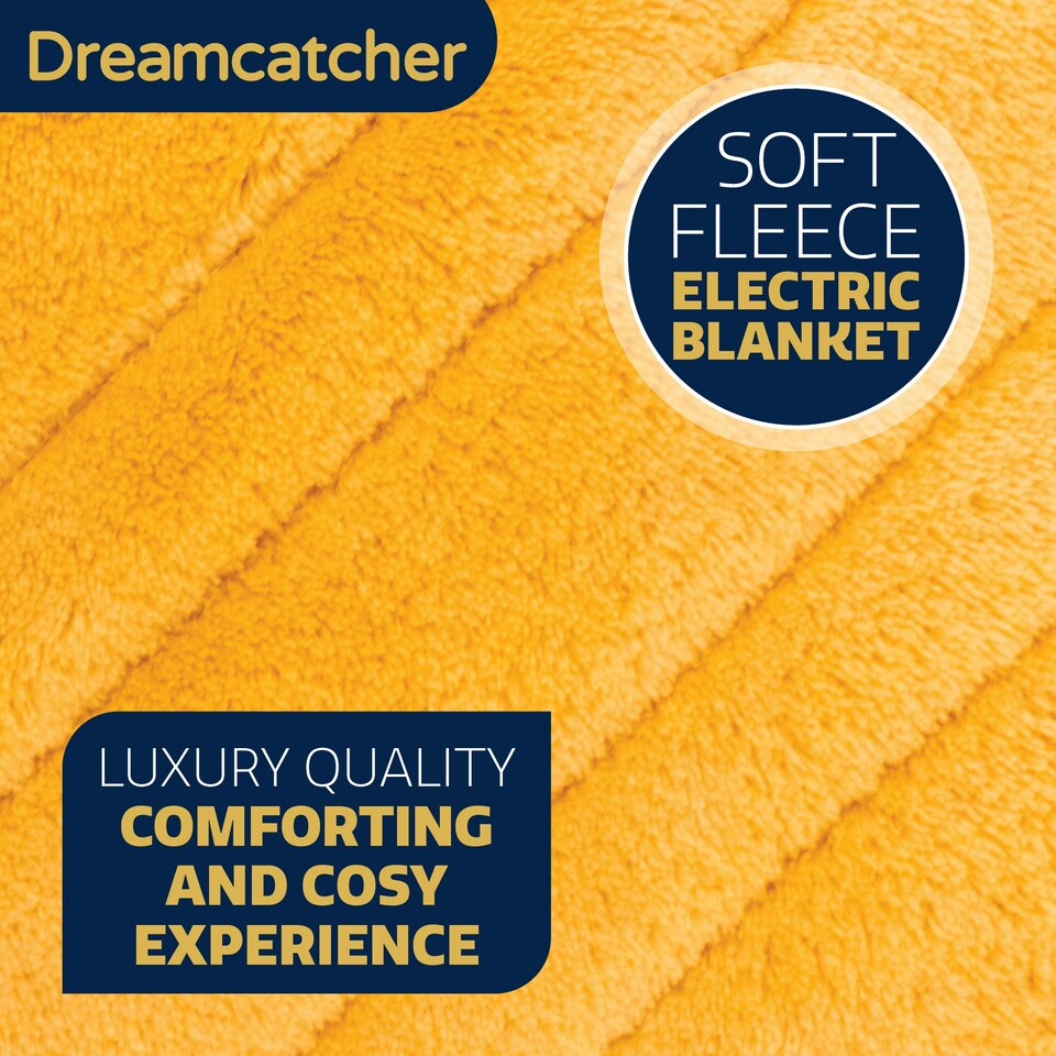image 1 of Dreamcatcher Gold Soft Microfleece Electric Blanket Heated Throw 160x120cm | Gold | Gold | One Size | 1