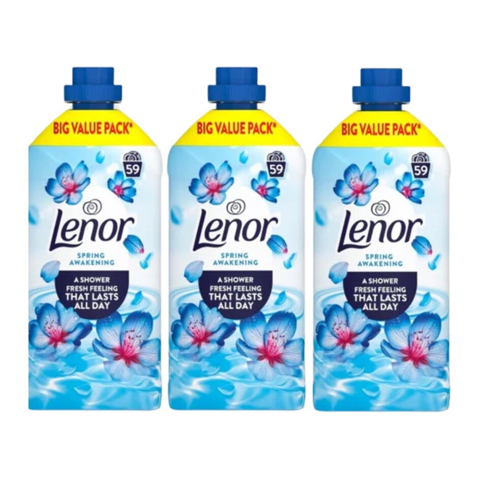Lenor | Spring Awakening Fabric Conditioner 59 Wash | 177 Washes x 3 Bottles | 5481ml