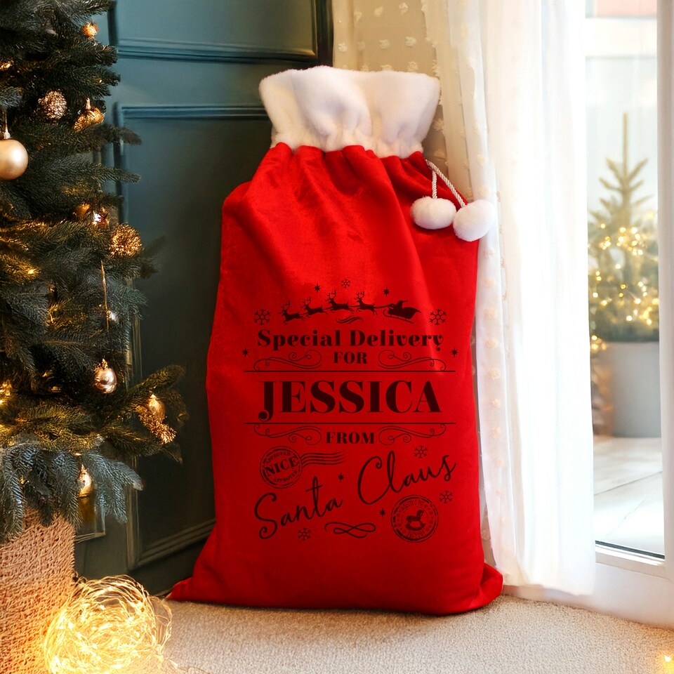 image 1 of Personalised Special Delivery Red Sack