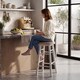 image 8 of Chef Vida Wooden Revolving Bar Stool Set of 2, White