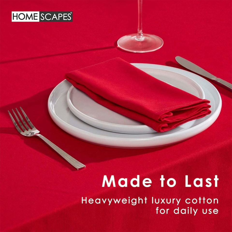 image 1 of Homescapes Red Tablecloth - 178 x 300 cm Red