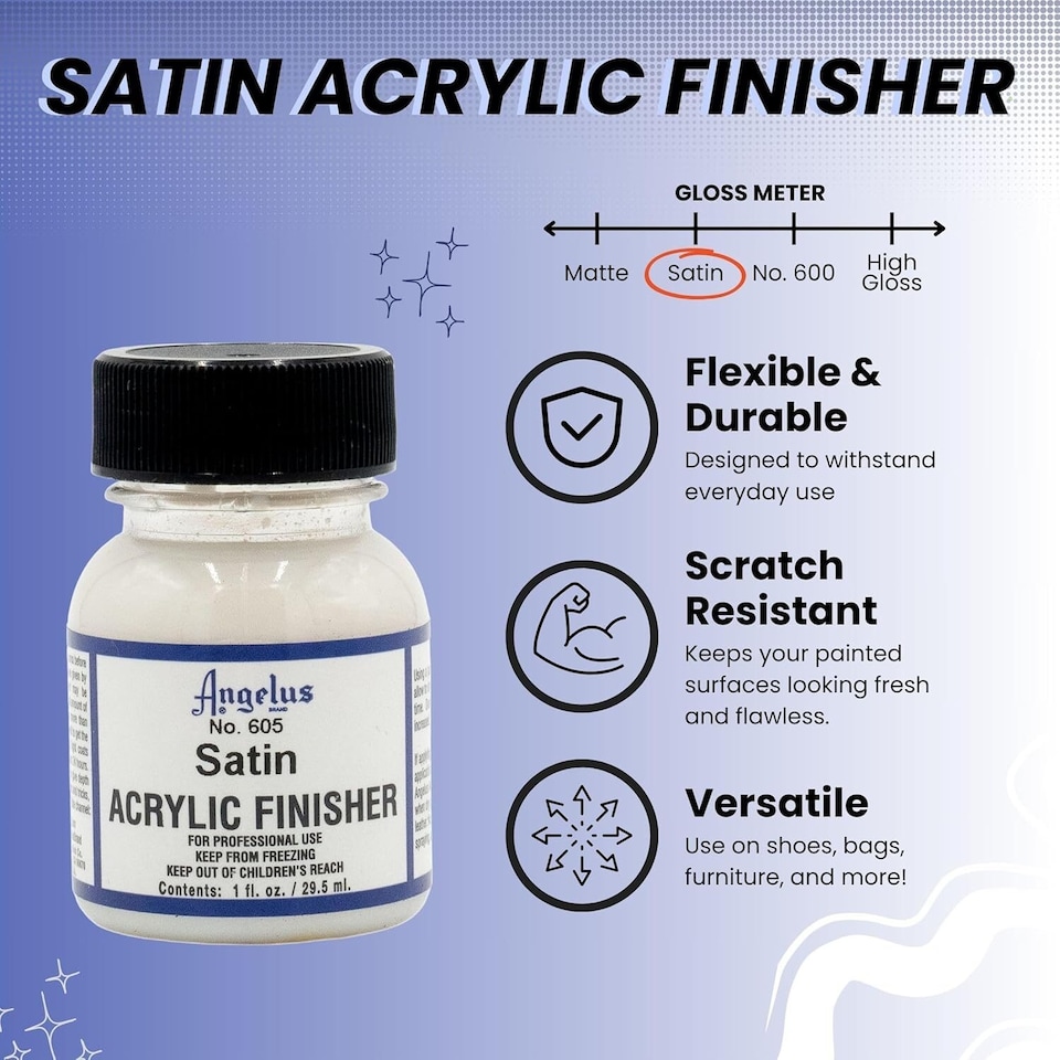 image 1 of Angelus 605 Satin Finisher - Low-Lustre Sealer for Leather Goods