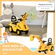 image 3 of HOMCOM Ride On Tractor, 2 in 1 Kids Ride On Digger Pull Cart with Bucket, Under Seat Storage, Horn, High Backrest, Ride On Toy for 1.5-4 Years, Yellow