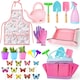 image 1 of Kids Gardening Tool Set – Toddler Garden Toys with Apron, Shovel, Gloves, Watering Can, Tote & Accessories – Outdoor Educational Gift for Boys & Girls