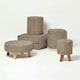 image 5 of Homescapes Black and Cream Aztec Style Jute Footstool Beanbag Round - 45 x 40 cm | Black | 45 x 40 cm