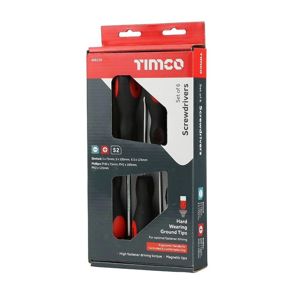image 1 of Timco - Screwdriver Set (Size 6pcs - 6 Pieces)