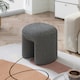 image 3 of Living and Home Modern Teddy Bear Fur Upholstered Ottoman - Grey